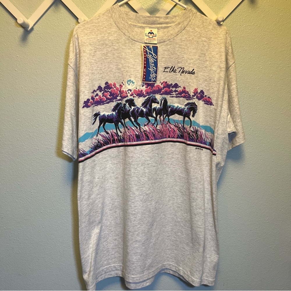 Lifestyles Resort HL Miller Total Tee Shirt Elko NV Horses Vtg ‘90 USA NWT Men L